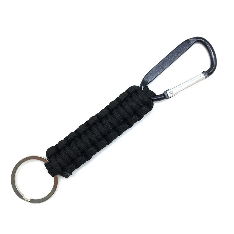 Outdoor Umbrella Rope Carabiner Keychain Hanging Seven Core Umbrella Rope Braided Keychain REMOVE BEFORE FLIGHT Keychains (2)