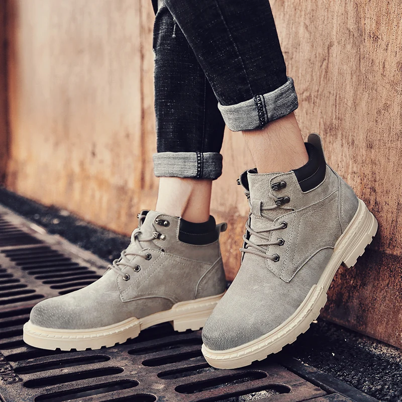 Мужские Винтажные кроссовки из свиной кожи; модные ботинки для мужчин; мужские ботинки из свиной кожи; повседневные роскошные рабочие ботин... Мужские Винтажные кроссовки из свиной кожи; модные ботинки для мужчин; мужские ботинки из свиной кожи; повседневные роскошные рабочие ботин...