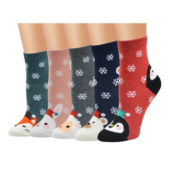 

Warm Christmas Cotton Socks Cosy Female Cute Animal Printed Hosiery