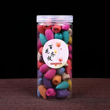 

70pcs Natural Backflow Incense Cones Backflow Tower Incense Lemon Sandalwood Fragrant Accessories Colorful Bullet Shape Incense
