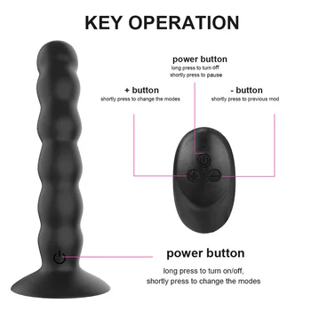 Butt Plug 10 Modes Vibrator Anal Beads Sex Toys for Women Men Wireless Remote Control Vagina Prostate Massage Strong Suction Cup 3