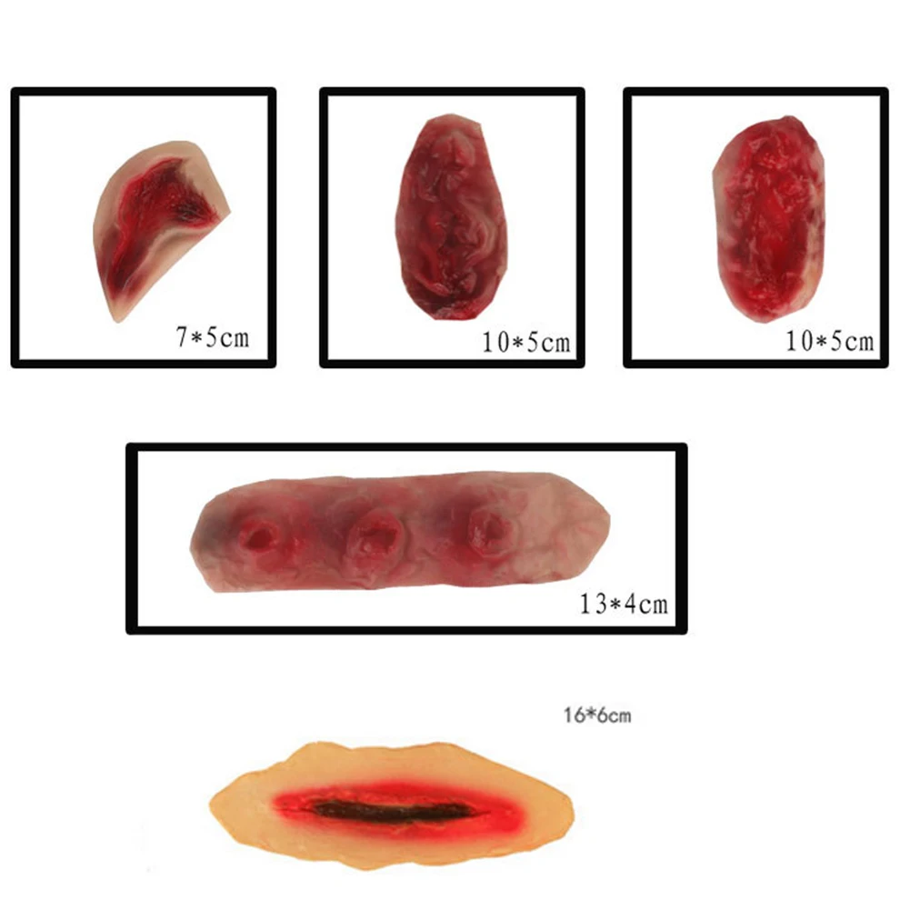 Хэллоуин ужас моделирование кровавый пластырь для ран латекс поддельные шрам-наклейки DIY аксессуары для косплея жуткий макияж кожи стикер s