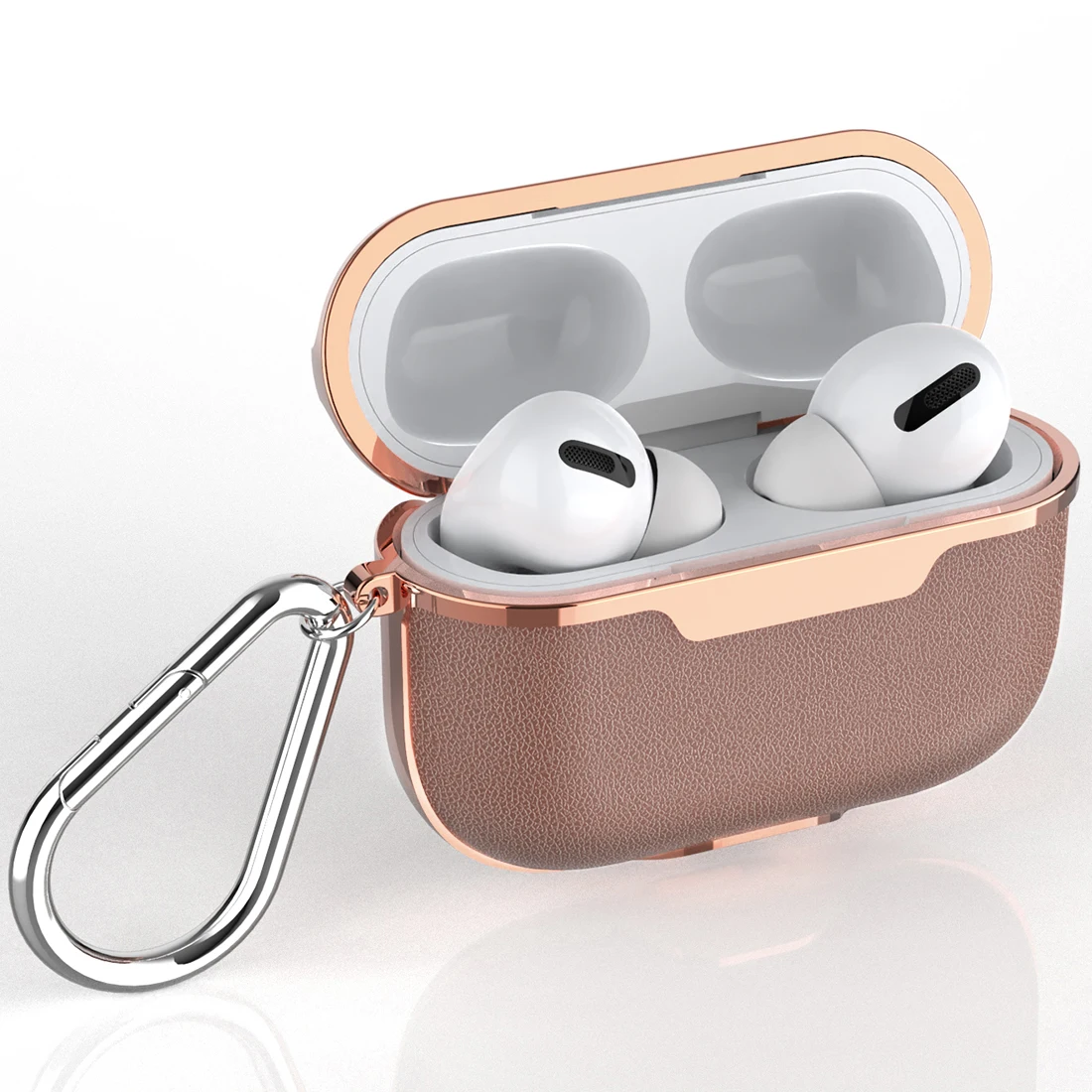 Для AirPods Pro роскошное покрытие для чехла из искусственной кожи+ PC ударопрочный защитный чехол для Apple AirPods Pro чехол с крючком для ключей