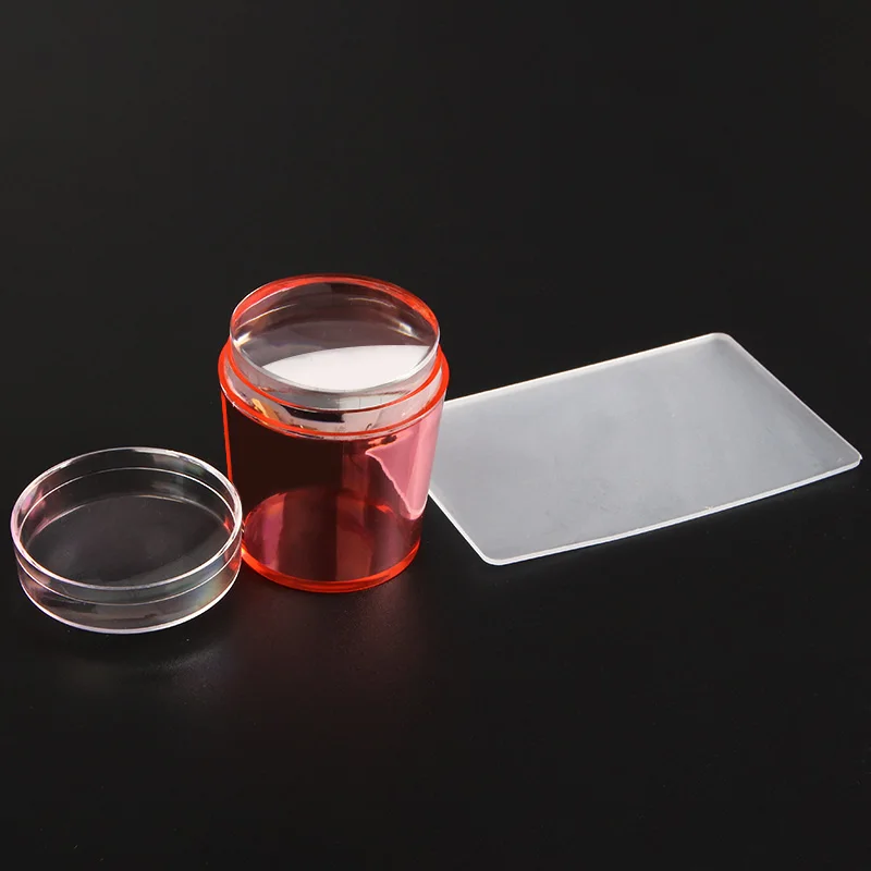 CYSHMILY 1 шт. шаблоны для дизайна ногтей чистые прозрачные силиконовые пластины для штамповки ногтей скребок с крышкой прозрачные ногти инструменты для штамповки