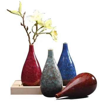 

European Crack Ceramic Flower Vase Creative Ceramic Hydroponic Device Contracted Desktop Ornament Home Decoration Accessories