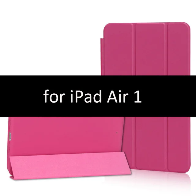 Подходит для ipad, чехол из искусственной кожи, смарт-пробуждение/Защита от сна, чехол для ipad, защитный кронштейн, чехол, флип-чехол, чехол - Цвет: Dark Pink-1