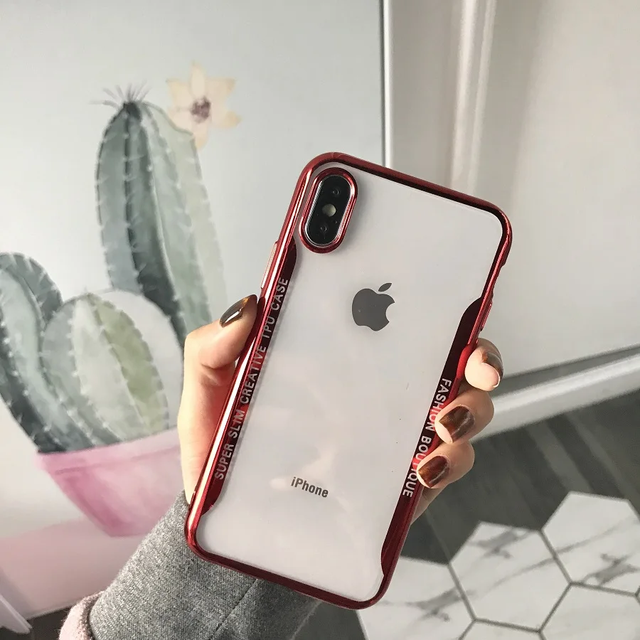 Модный чехол для телефона для iPhone 6, 6 S, 7, 8 Plus, мягкий ТПУ гальванический чехол для X, XR, XSMAX 11, 11Pro MAX, защитный чехол - Цвет: Серый