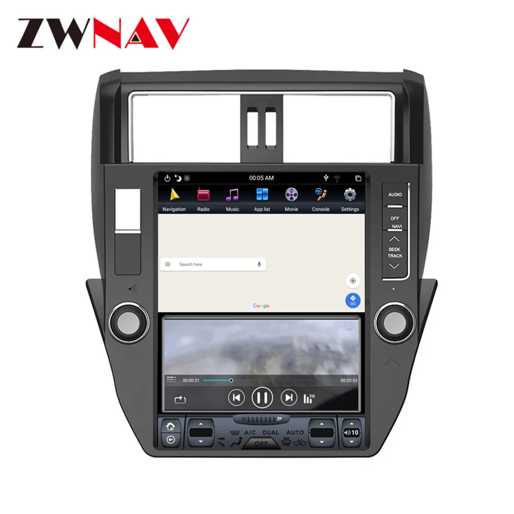 Android 9 64+ 4G Tesla с DSP Carplay автомобильный мультимедийный плеер стерео для TOYOTA LAND CRUISER prado 2010-2013 gps навигация