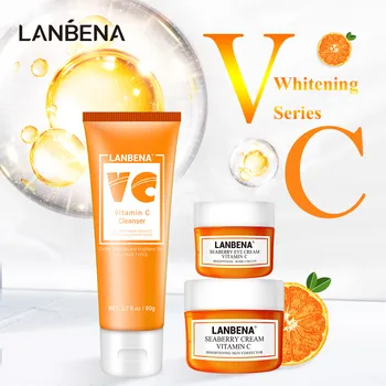 

LANBENA VC Whitening Series Facial Cleanser Eye Cream Brightening Anti-Oxidation Lighten Fine Line Melanin Beauty Face Skin Care
