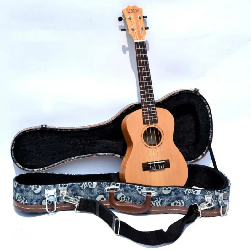 Укулеле жесткий футляр сумка Хэллоуин концертный 23 24 дюйма укулеле серый