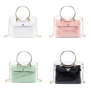 

Small Handbag Shoulder Bag Chain Satchel Transparent Purse Crossbody Tote for Women Girls LX9F