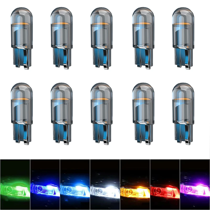 

Car W5W LED 168 194 T10 Canbus Glass COB 6000k Reading Dome Lamp Marker Wedge Parking License Plate Light DRL Bulb 12V White Red