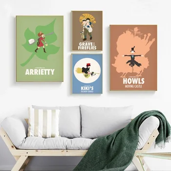 

Ghibli Hayao Miyazaki Anime Movie Art Canvas Poster Wall Pictures for Living Room Dropshipping