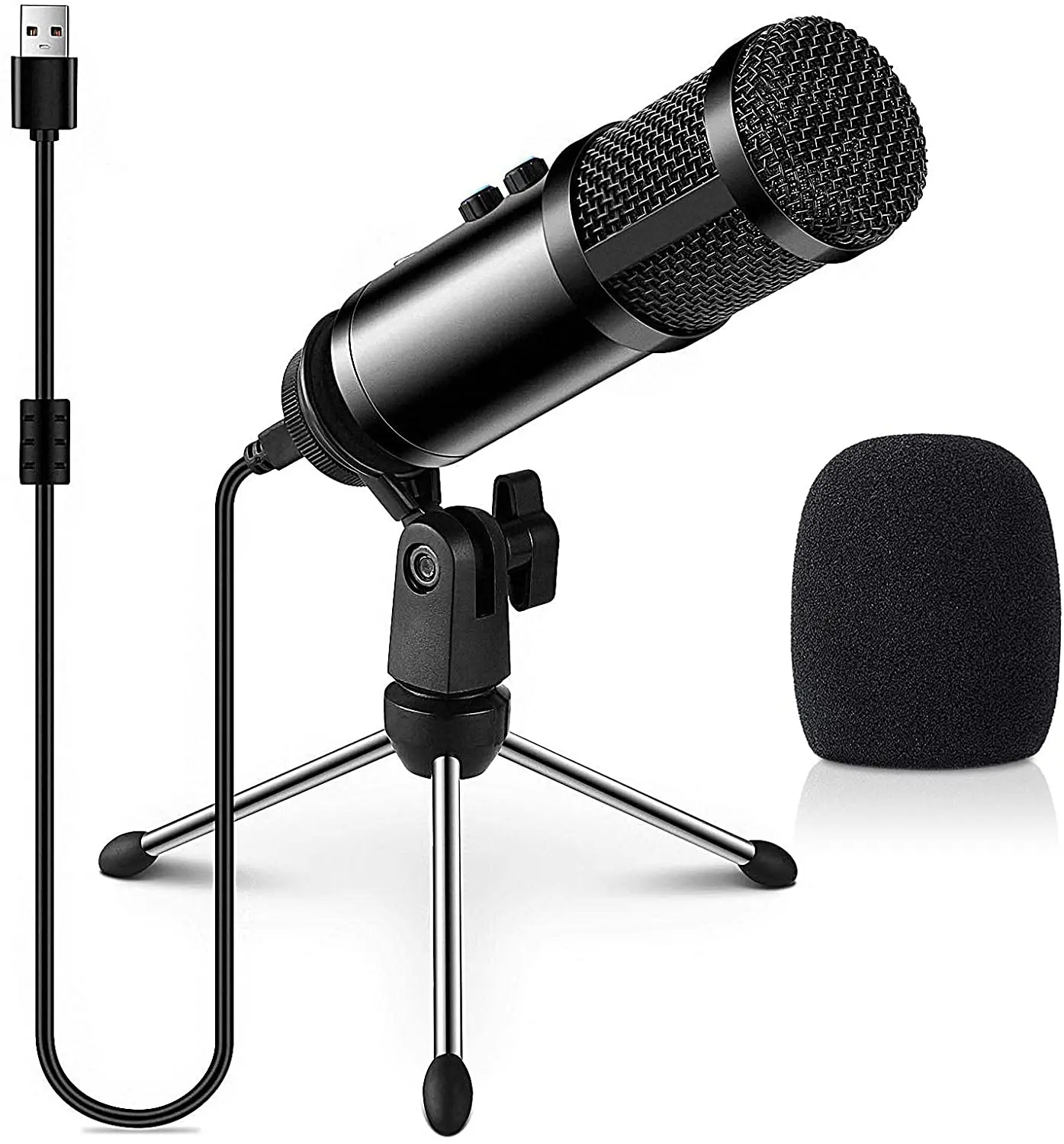 

Multipurpose USB Condenser Microphones, Compatible with Laptop Desktop Windows PC & Mac,Plug&Play Microphone with Desktop Stand