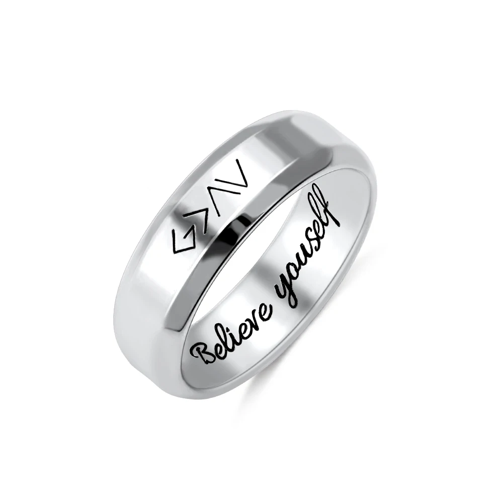 

AILIN Personalized Rings Stainless Steel Customized Engraved With Your Name Text Men Women Unisex Engraved Jewelry Religion Ring
