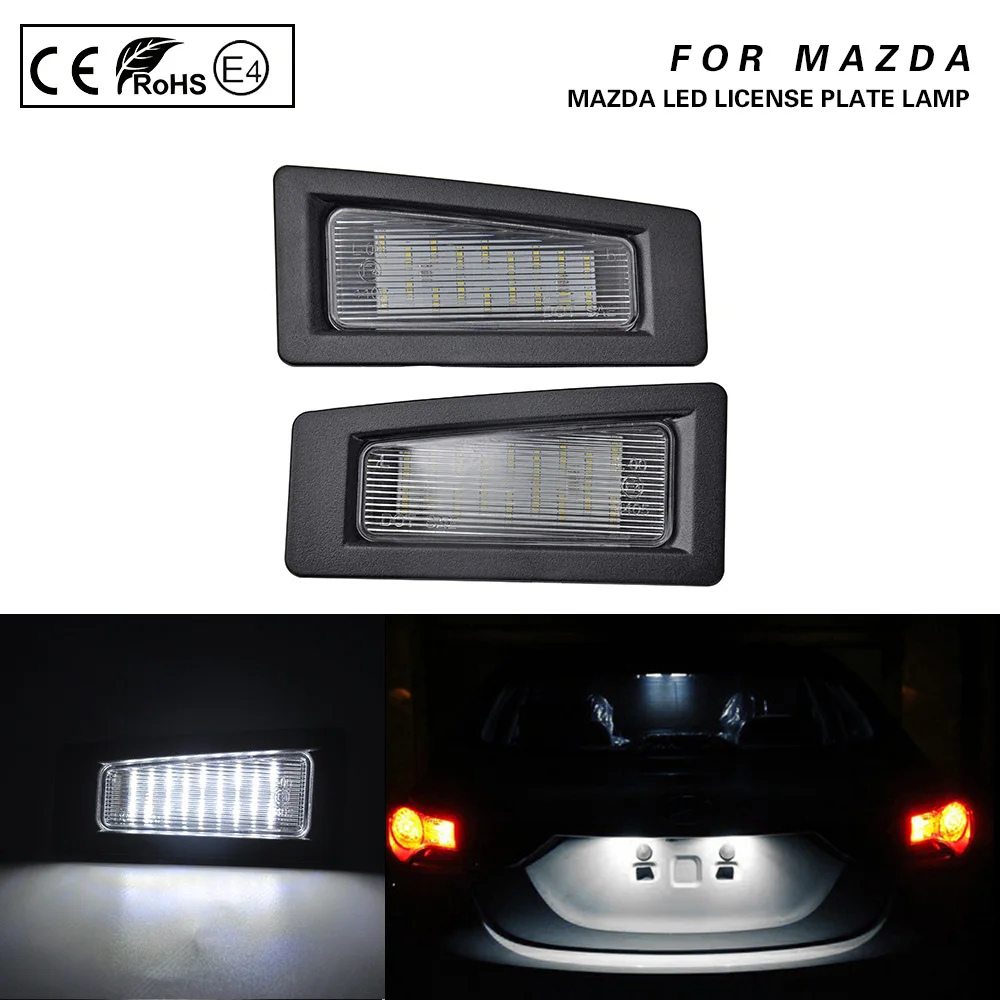 2Pcs LED Number License Plate Light Lamps For Mazda 3 (Gen3,as Axela