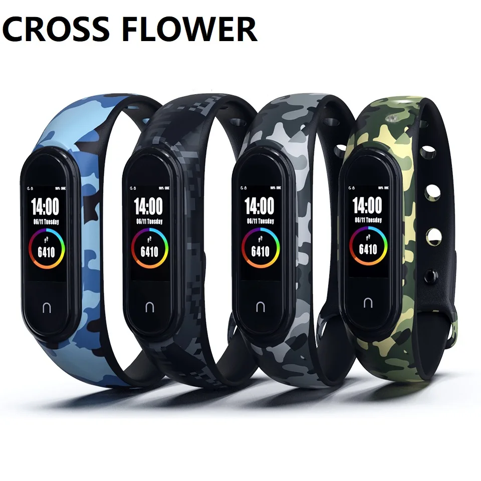 

CROSS FLOWER Xiaomi Mi Band 4 3 Strap Replacement Wrist Straps Bracelets Silicone Watch Band for Xiaomi MI Band Wristband Strap