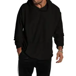 Модная мужская спортивная одежда с капюшоном эластичное пальто Топы Куртка верхняя одежда толстовки Jogger осень зима пуловер свитер