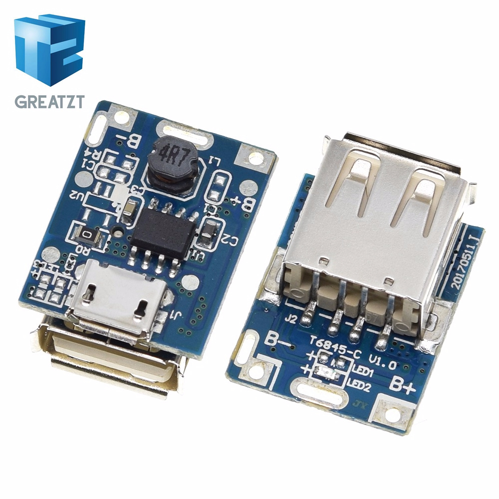 GREATZT 5V Boost Converter Step-Up Power Module Lithium Battery Charging Protection Board LED Display USB For DIY Charger 134N3P