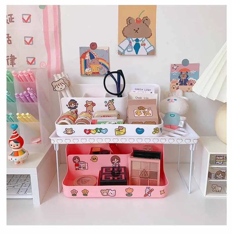 

Многофункциональный настольный держатель для ручек, чехол для офиса и школы, пластиковая коробка, настольный органайзер для косметики, тов...