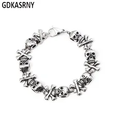 Браслет Мужская цепочка Новое поступление Подлинная нержавеющая сталь человек черепная голова Рождественская распродажа браслеты дружбы Изготовление ювелирных изделий