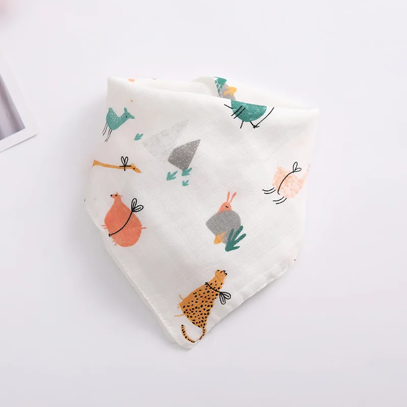  3Pcs/Lot Baby Bib Newborn Boys Girls 4-Layer Gauze Printing Handkerchief Feeding Towel Baby Square 