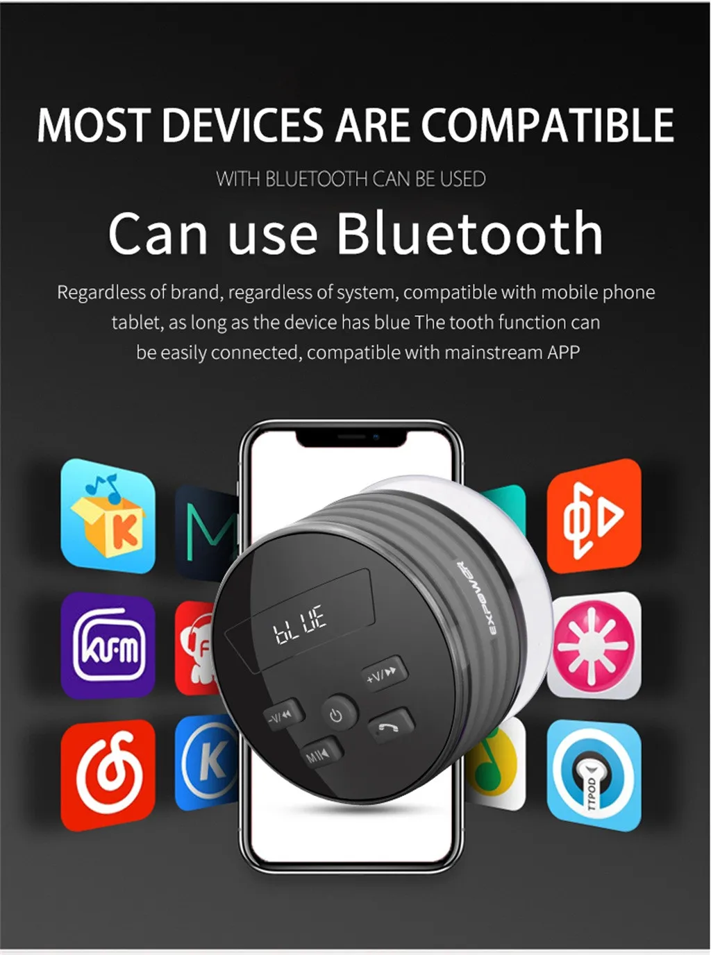 Bluetooth динамик портативный Bluetooth динамик IP67 ванная комната водонепроницаемый открытый динамик Красочный светодиодный стереосистема для телефона pc-L1205