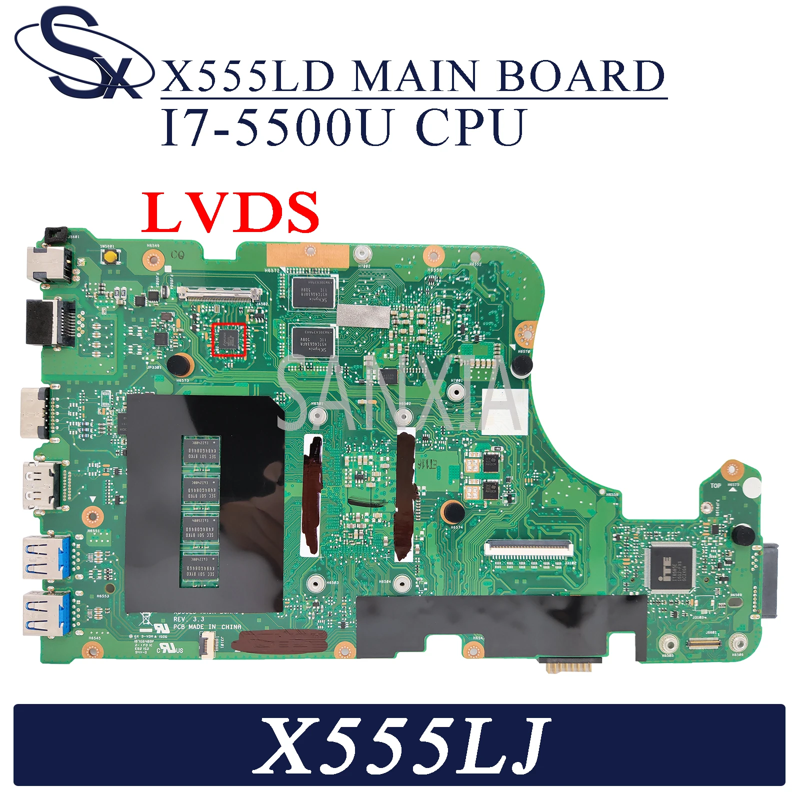 US $170.19 KEFU X555LD Laptop motherboard for ASUS X555LJ X555L original mainboard 4GBRAM I75500U GT920M LVDS