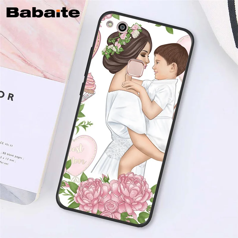 Babaite Модный черный коричневый волос для мамы, дочки, сына, папы, чехол для телефона для Huawei Y5 II Y6 II Y5 Y6 Y7Prime Y9 - Цвет: A16