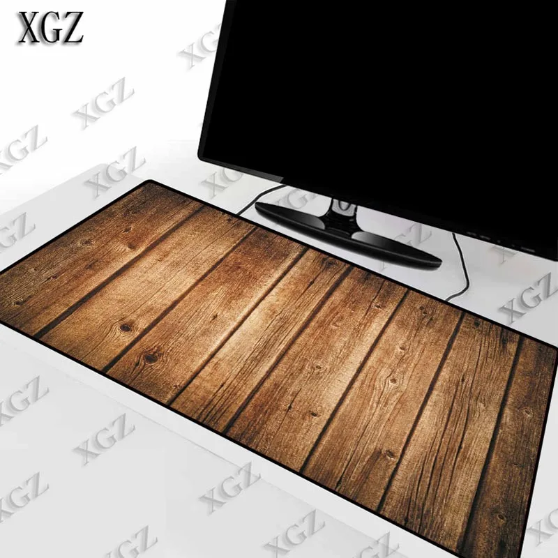 Большой игровой коврик для мыши XGZ с текстурой деревянного пола компьютерный
