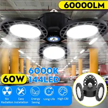 

Radar Sensor Led Garage Light Bulb Foldable 144LED Industrial Lamp E27 Led High Bay Light 60W Parking Warehouse Lamp AC85-265V