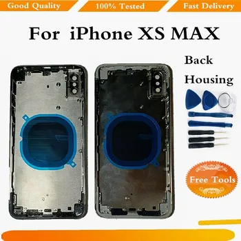

For iPhone XS Max Battery Back Cover + Middle Chassis Frame + SIM Tray + Side Key Parts Housing Case No Flex Cable
