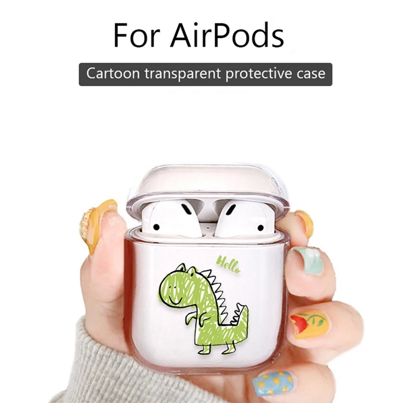 Чехол для Airpods, чехол с милым КАКТУСОМ и милым сердцем, прозрачный жесткий чехол на Airpod, защитный чехол для Air Pods, 1, 2, чехол