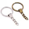 10pcs/lot Key Ring ( Ring Size: 30mm ) Key Chain Rhodium Bronze Gold Plated 50mm Long Round Split Keychain Keyrings Wholesale ► Photo 3/6