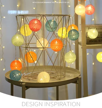 

Christmas light string decoration 2m / 3m / 6m LED lantern cotton thread ball star light string battery USB round light party