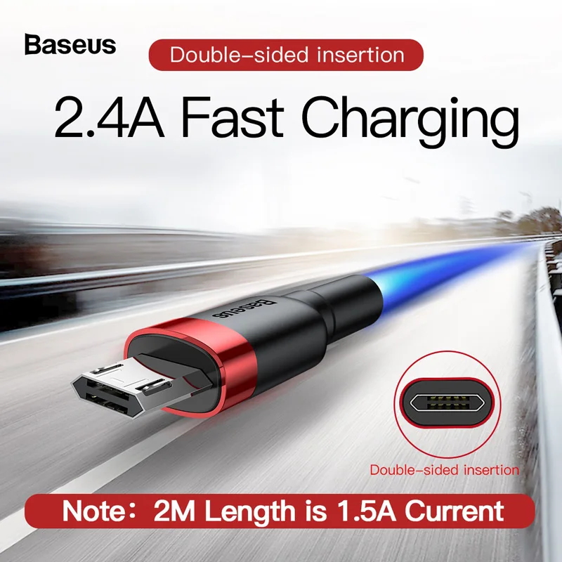 Baseus Micro USB Cable For Xiaomi Redmi Reversible 0.5M 1M 2M 3M Micro USB Charger Data Cable For Samsung Phones Fast Charging Baseus Micro USB Cable For Xiaomi Redmi Reversible 0.5M 1M 2M 3M Micro USB Charger Data Cable For Samsung Phones Fast Charging