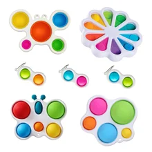 Jouets Pop Bubble Fidget pour bébé, planche d'exercice colorée pour adulte, soulagement Anti stress, 6 mois, fossette Simple, jouets à pression sensorielle