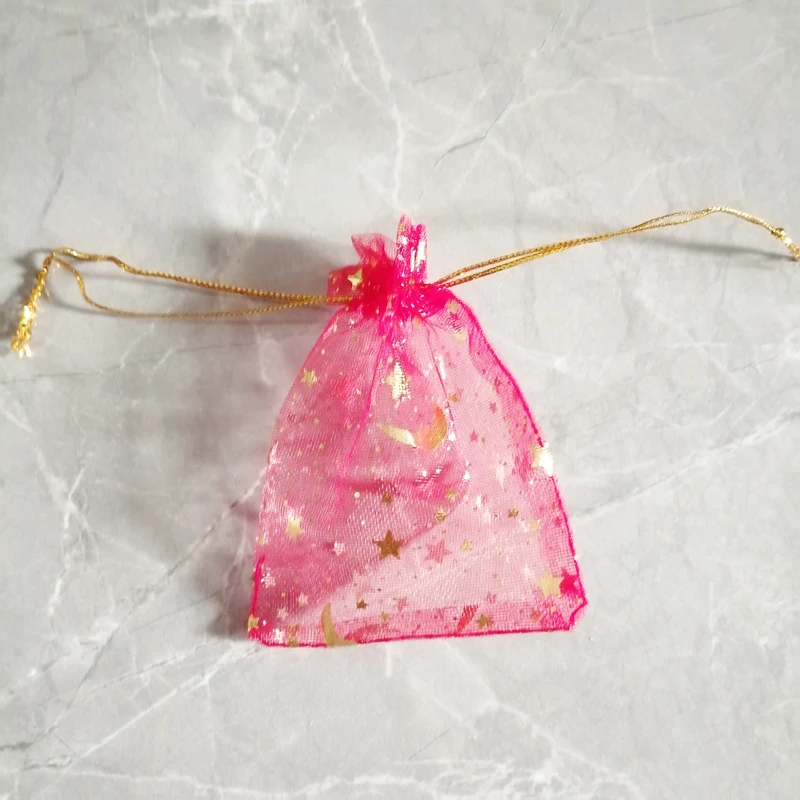 100pcs Moon Stars Gift Bag Packaging Bags for Business Shipping Clothes Wedding Jewelry Pouch Mini Drawstring Bags Organza Bag