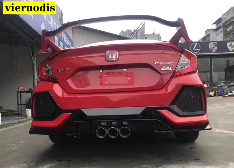 Для хэтчбека Honda Civic 2017 2019 Type R АБС пластик Неокрашенный брикет багажника крышка