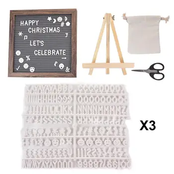 

Felt Letter Board 510 White Letters Months Days Script Cursive Words Wall Tabletop Display Decor, Storage Ponch(10x10in)