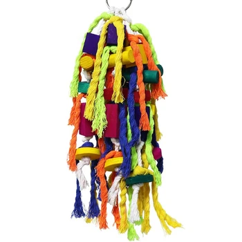 

Large and Small Parrot Chewing Toys Parrot Cage Bite Toys Wooden Block Tearing Toys for Conures Cockatiels African and Other Par