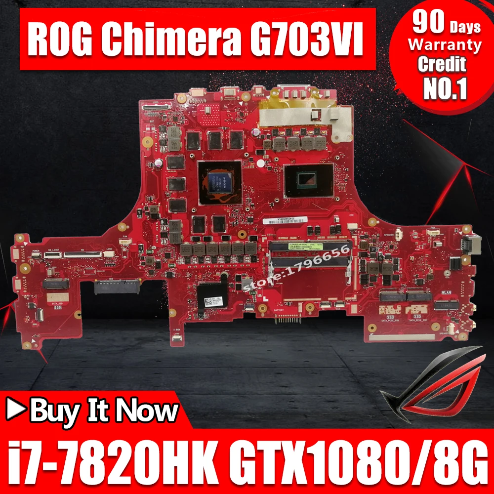 G703VI материнская плата для ноутбука ASUS ROG Chimera G703VI G703 G703VI-XH74K Процессор: I7-7820HK GPU: GTX1080 DDR4 69N12LM12B05 тест