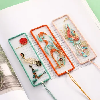 

Chinese Crane DIY Transparent Embroidery Kit Bookmark Handmade Needlework Cross Stitch Art Painting Sewing Craft Gift Home Decor