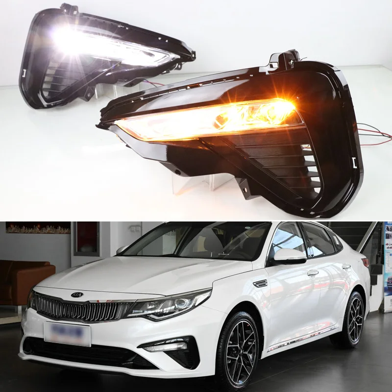 1 пара Габаритные огни для KIA K5 2019 Оптима дневные ходовые белый желтый указатель