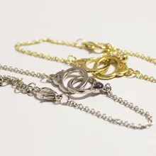 Модный стиль наручники браслеты Две круглая пряжка Шарм Браслет Золото Серебро Цвет для женщин лучший друг получить вместе ювелирные изделия