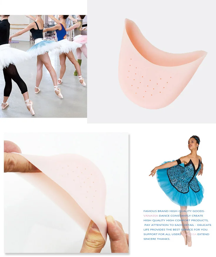 Silicone Gel Toe Pad For Ballet Dance Insoles Insert Toe Dance Protector Forefoot Pad Support Ballet Shoes Covers Foot Care Pads
