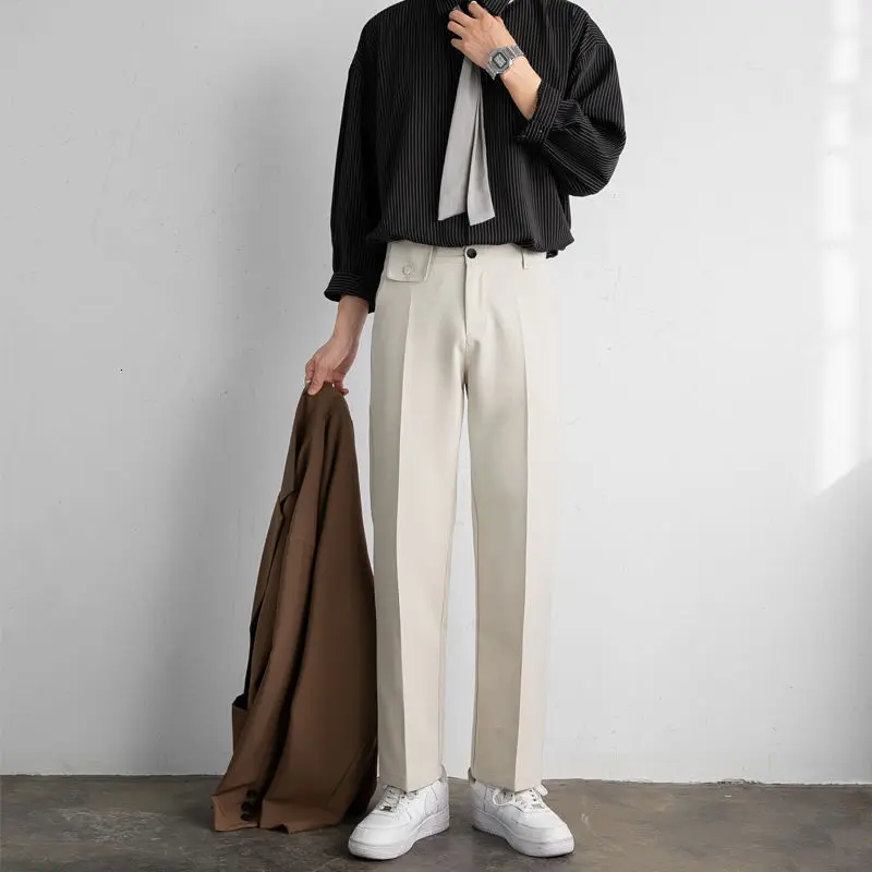 

2021 Men's Formal Solid Color Suit Pants Business Male Casual Pants Pantalon Homme Slim Fit Trousers Plus Size M-3XL