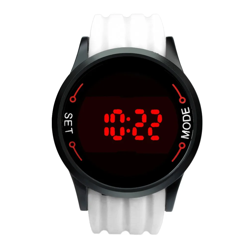 Модные мужские спортивные часы модные черные светодиодные силиконовые наручные
