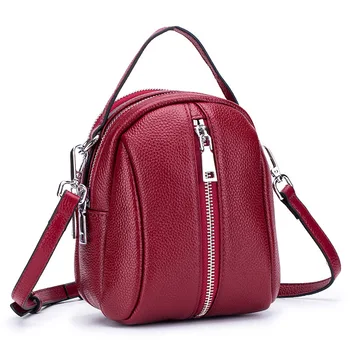 

4PCS / LOT Women's Mini Genuine Leather Messenger Bag Mobile Phone Bag Waterproof Single Shoulder Bag