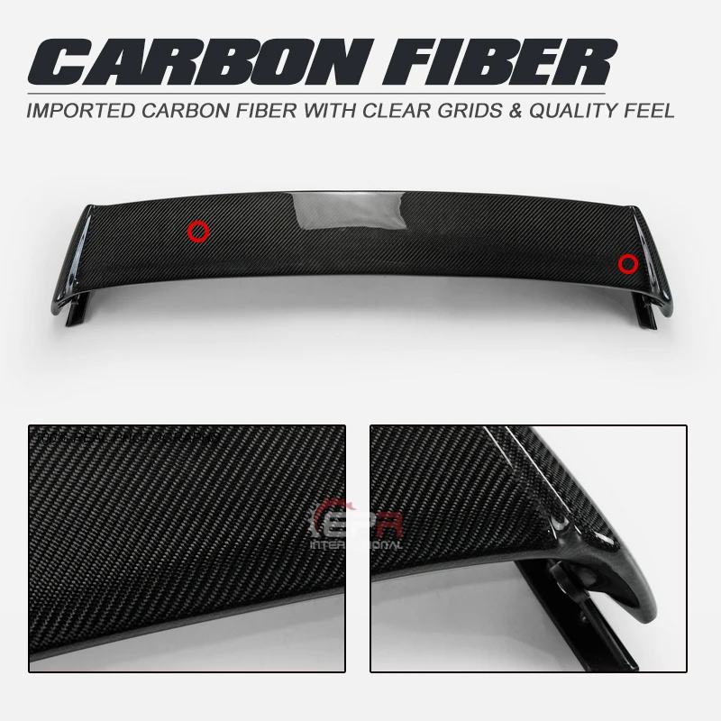 

Car-styling Mugen Style Carbon Fiber Rear Spoiler Glossy Finish Trunk Wing Lip Fibre Splitter Part Kit For Honda EK Civic Sedan